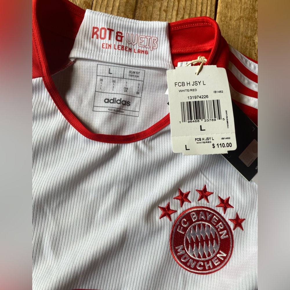 Adidas Bayern Munich Red and White Jersey - Picture 3 of 5